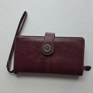 Chic Burgundy Wristlet Clutch